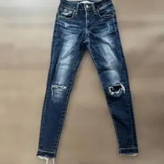 AZUL BY MOUSSY スキニーデニム ダメージ加工 XXSのサムネイル