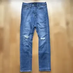 UNIQLOダメージ加工ブルーストレートジーンズ24インチ