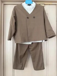 UNITED ARROWS ブラウンチェックスーツ 120