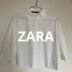 ZARA プリーツスリーブ シャツブラウス