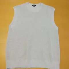 UNIQLO ユニクロ　コットン混　ベージュ ニット ノースリーブ ベスト S