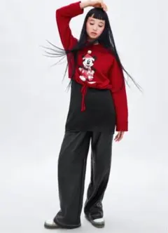 ZARA ディズニー　ミッキー　クロップド　トレーナー