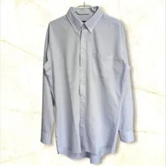 スーツセレクト4S長袖ボタンダウンシャツメンズLLブルースーパーノンアイロン