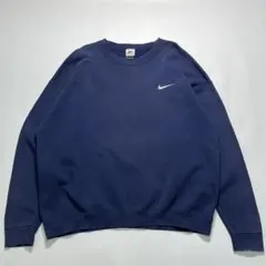 90s ナイキ USA製 スウェット 白タグ XL 紺 ワンポイント 7644