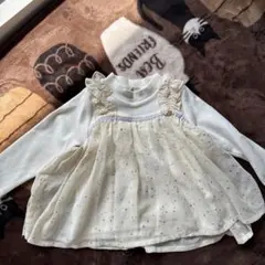 petit main フリル付き長袖カットソー 90