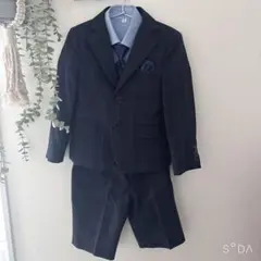 【美品】ネイビー チェック柄 フォーマルスーツ 110cm