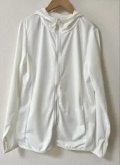GUアクティブ UVカット フルジップパーカー レディースL ホワイト