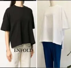 【エンフォルド】スーピマ天竺 スリットBIG T/SH スリット入りTシャツ