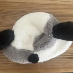 スヌーピー耳付き帽子 グレーとホワイト