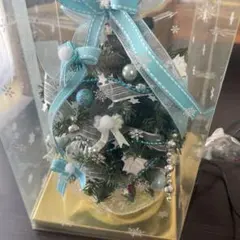 ライト付きツリーS ミニクリスマスツリー ブルーホワイト