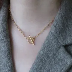 新品 チェーン マンテル ネックレス ゴールド 高見え ステンレス シンプル