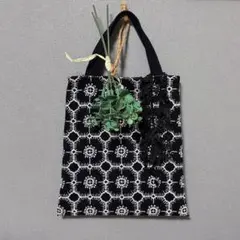 ハンドメイドトートanemone柄ケミカルレースのお色選べます✤ミナ好きのお方に