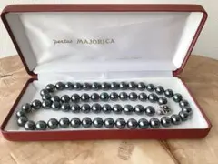 【MAJORICA Pearl】SV刻印　9ｍｍ玉　ブラックパールネックレスのサムネイル