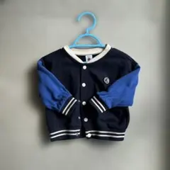 プチバトー　ボタン付きカーディガン ネイビー/ブルー