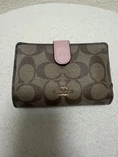 COACH 二つ折り財布 ブラウン ピンク