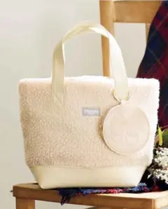 リンネル付録Marble SUD ボアバッグ＆リング付きちょうちょ柄ポーチ