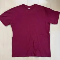 UNIQLO クルーネックTシャツ 半袖 ワインレッド メンズM