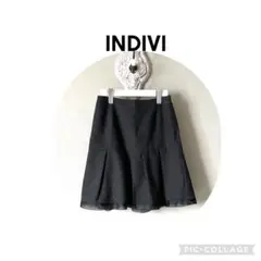 INDIVI ミニスカート フレア ダークグレー 38のサムネイル