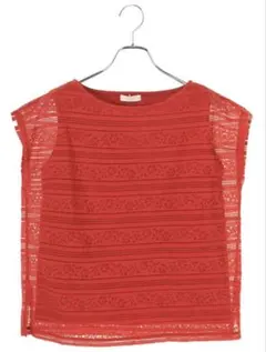 【earth music&ecology】幾何学レースプルオーバー フリーサイズ