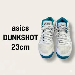 asicsバスケットボールシューズ ホワイト×ターコイズ ハイカット23.5cm