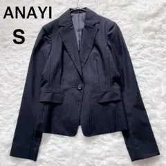 アナイ テーラードジャケット イタリア製高級生地Tessuto ブラック Ｓのサムネイル