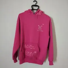 パーカー　ピンク【１点物】 古着　手描き　可愛い　L