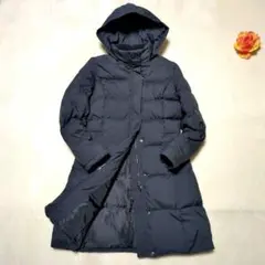 無印良品【美品】MUJI　軽量　ロング　ダウンコート　アウター　Ｍ　黒