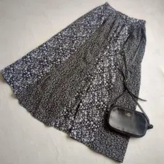 ザショップTK◇フラワープリントスカート パッチワーク風 切替 フレアロング M