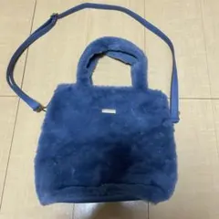 2way ファー ショルダーバッグ ブルーのサムネイル