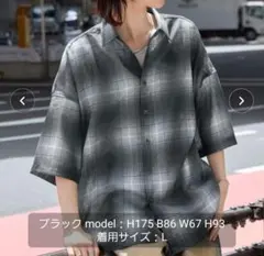 【MONO-MART 】メッシュ　グラデーションチェックシャツ　半袖のサムネイル