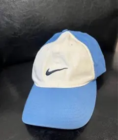 【90s】Nike 青白 キャップ スウッシュロゴ