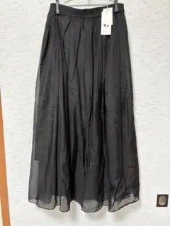 a.v.v 新品　ロングフレアシアースカート ブラックのサムネイル