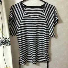 サマーニット ボーダー 白黒