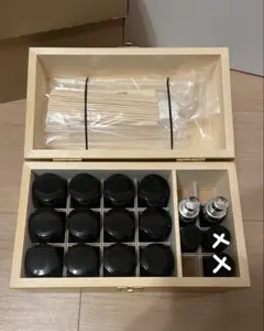 玄武岩 ホットストーン 36個セット 木箱付き マッサージ ストーン