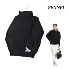 ヤマダヤ　FENNEL フェンネルタートルネックニット 長袖　ブラック ヤマダヤ FENNEL フェンネルタートルネックニット 長袖 ブラック
