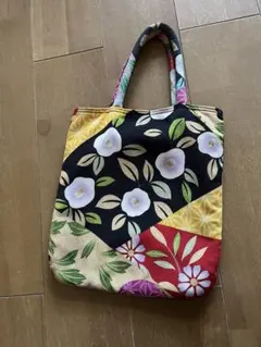 和風 花柄 パッチワーク風