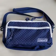【美品】Coleman ショルダーバック ネイビードット柄