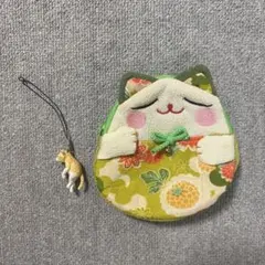 招き猫コインケース・猫キーホルダー　セット
