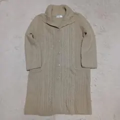 O'HOVE DE MUSEE ニットカーディガン ロング ベージュ 毛70%