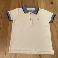 美品　プチバトー　白　半袖　ポロシャツ　24m