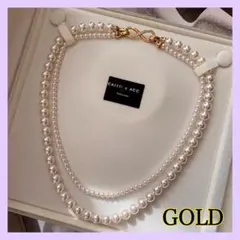 パールネックレス　フォーマル　卒業式　入学式　二連　上品　ゴールド　結婚式　6