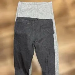 リブ編みスパッツ2枚セット サイズ100 グレー
