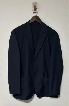 美品 無印良品 MUJI 紳士 ストレッチテーラードジャケット ネイビー L