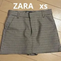 【値下げ】ZARA チェック柄ショートパンツ ブラウン系のサムネイル