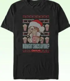サンタキャラクター ポップコーン Tシャツ Lサイズ冬　雪　クリスマス