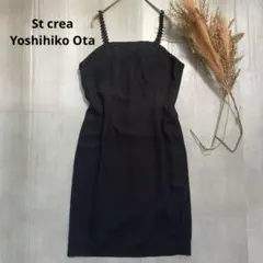 サンクレア／キャミワンピ／膝丈／お呼ばれ／結婚式／黒系／XL／a1218㉟