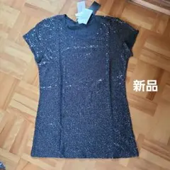 DKNY スパンコール 半袖 Tシャツ ブラック Sサイズのサムネイル