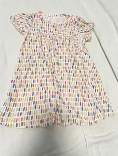 カラフルドット柄 半袖ワンピース