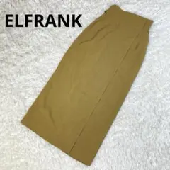美品　エルフランク　リネンライクラップ風ハイウエストロングタイトスカート　F