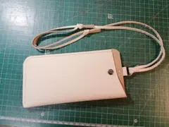 革製　メガネケース　革紐付き　レザークラフト　ハンドメイド作品　【No,76】